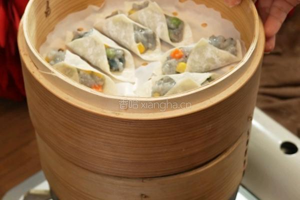 黑松露虾滑时蔬蒸饺的做法图解4