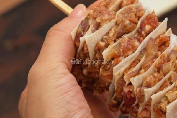 馄饨皮千层肉串的做法图解6