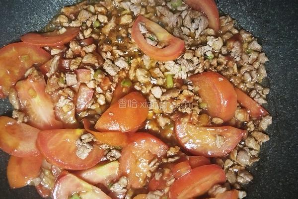 番茄肉沫炖腐竹的做法图解5