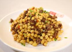 肉沫炒黄豆